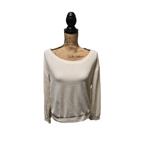 Juicy Couture white velvet-like off shoulder sweater, size m